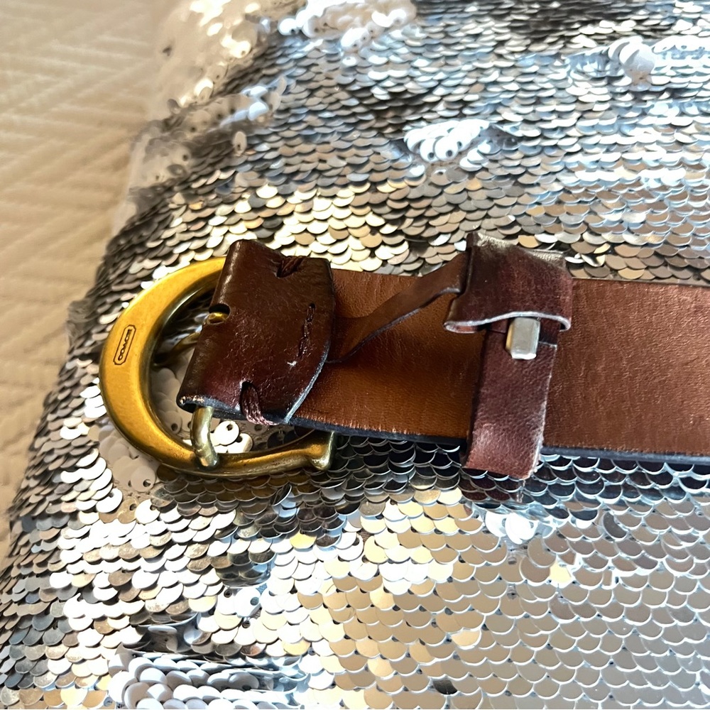 Coach Brown Gold Leather Belt Classic Design - Picture 5 of 8